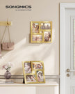 Photo Frame Collage – Wood – Pale Gold – 4-Window Design for 4x6 Photos