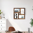 Collage Picture Frames – Wood Grain – Rustic Brown – Wall Mounted Display for 4x6 Photos