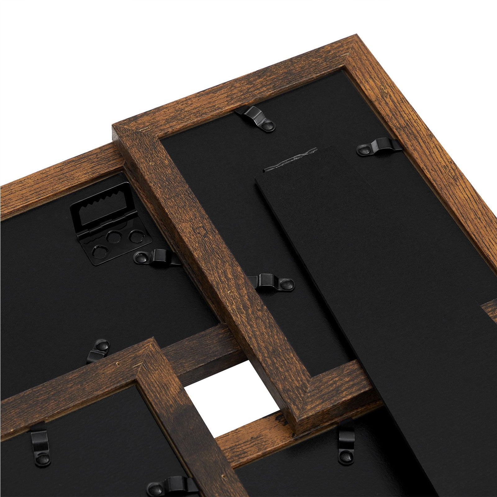 Collage Picture Frames – Wood Grain – Rustic Brown – Wall Mounted Display for 4x6 Photos