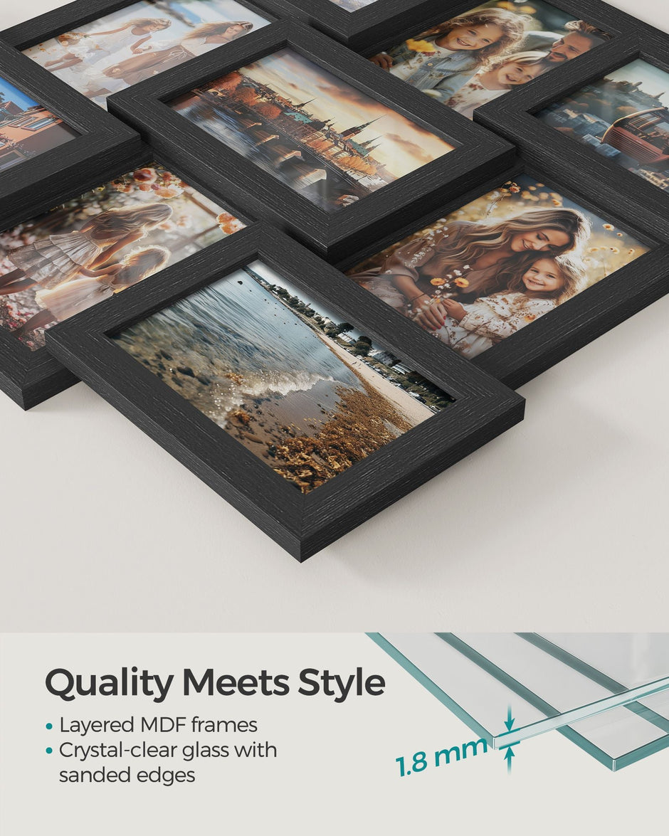 Collage Picture Frame – MDF – White – Wall Mounted for 9 Photos (4x6 inch)
