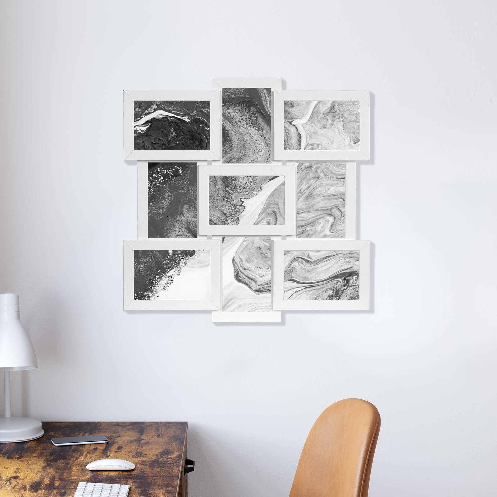 Picture Frame Collage – MDF – White – Holds 9 Photos (10 x 15 cm)
