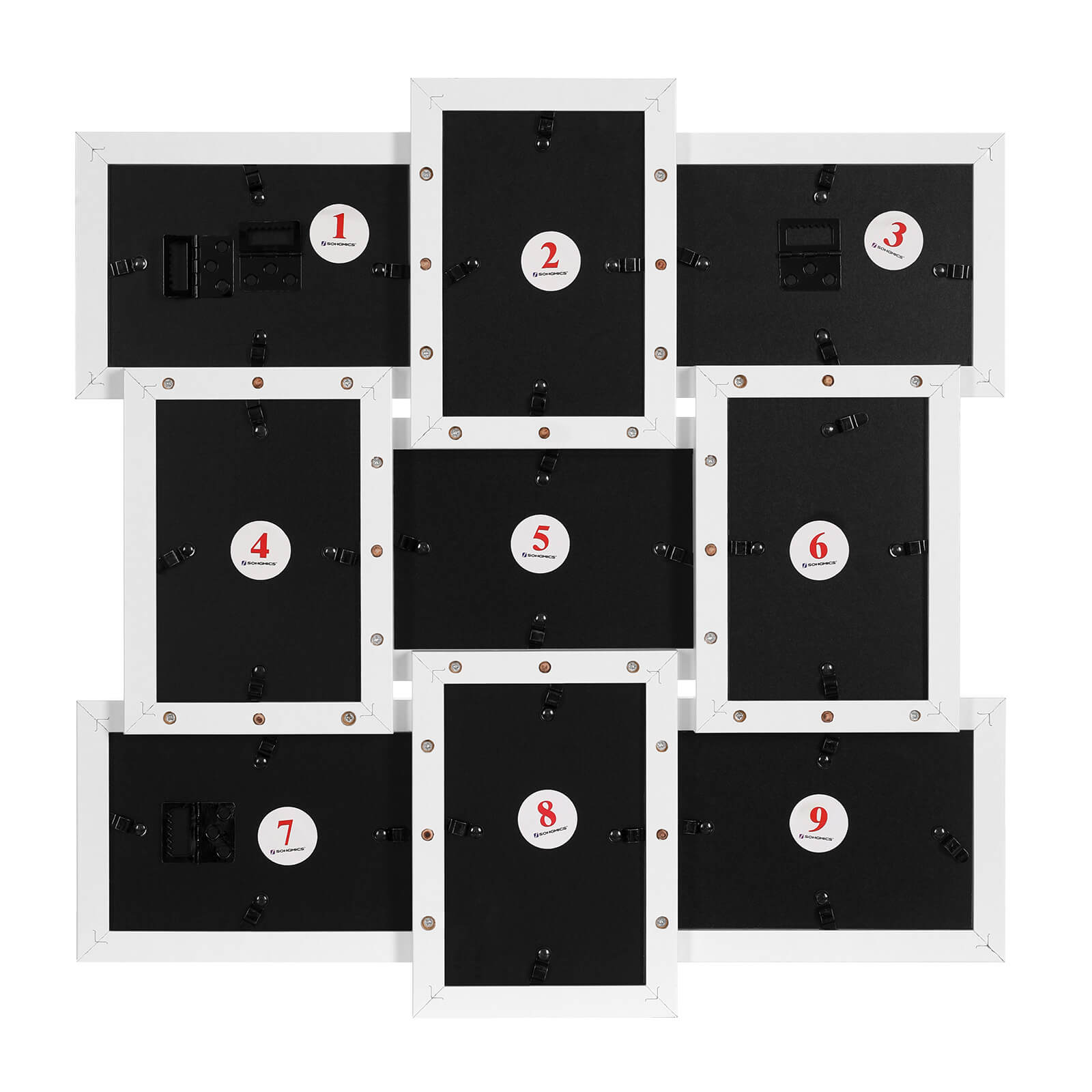 Picture Frame Collage – MDF – White – Holds 9 Photos (10 x 15 cm)
