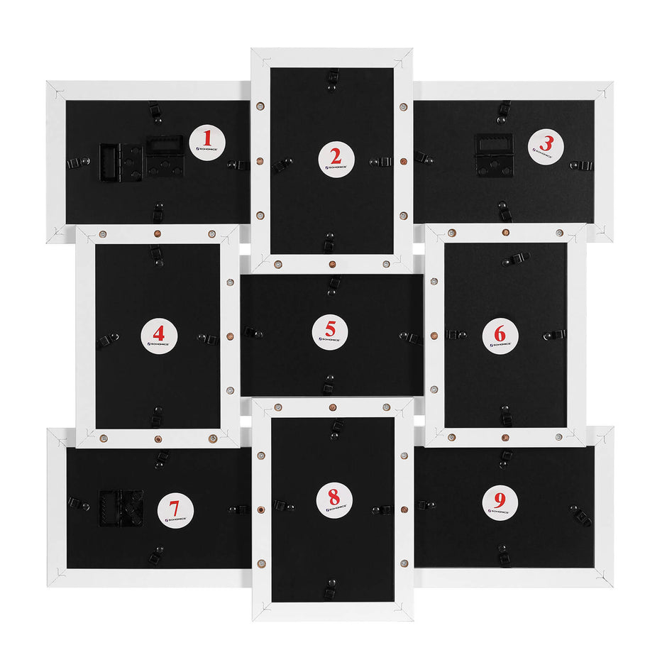 Picture Frame Collage – MDF – White – Holds 9 Photos (10 x 15 cm)