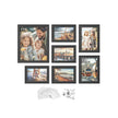 Set of 10 Picture Frames – MDF and Glass – Ash Black – Hanging or Tabletop Display with Non-Trace Nails