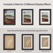 Set of 10 Picture Frames – MDF and Glass – Ash Black – Hanging or Tabletop Display with Non-Trace Nails