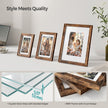 Picture Frame Set – MDF and Glass – Rustic Brown – Includes 10 Frames with Mats for Versatile Display