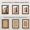 Picture Frame Set – MDF and Glass – Rustic Brown – Includes 10 Frames with Mats for Versatile Display