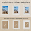 Picture Frames Set – MDF and Glass – Various Sizes – Includes 16 Mats and 12 Non-Trace Nails