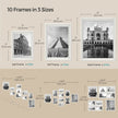 Picture Frames Set – MDF and Glass – Various Sizes – Includes 16 Mats and 12 Non-Trace Nails