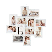 Picture Collage Frame – White Wood Grain – 12 Photos – Wall Mounted, Assembly Required