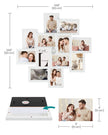 Picture Collage Frame – White Wood Grain – 12 Photos – Wall Mounted, Assembly Required