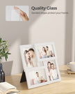 Picture Frame Set – Wood Grain – Black – Wall Mounted Collage for 4 Photos (4