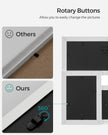 Picture Frame Set – Wood Grain – Black – Wall Mounted Collage for 4 Photos (4