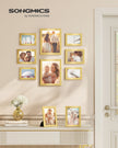 Set of 10 Picture Frames – Pale Gold – Assorted Sizes – Elegant Design