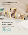 Set of 10 Picture Frames – Pale Gold – Assorted Sizes – Elegant Design