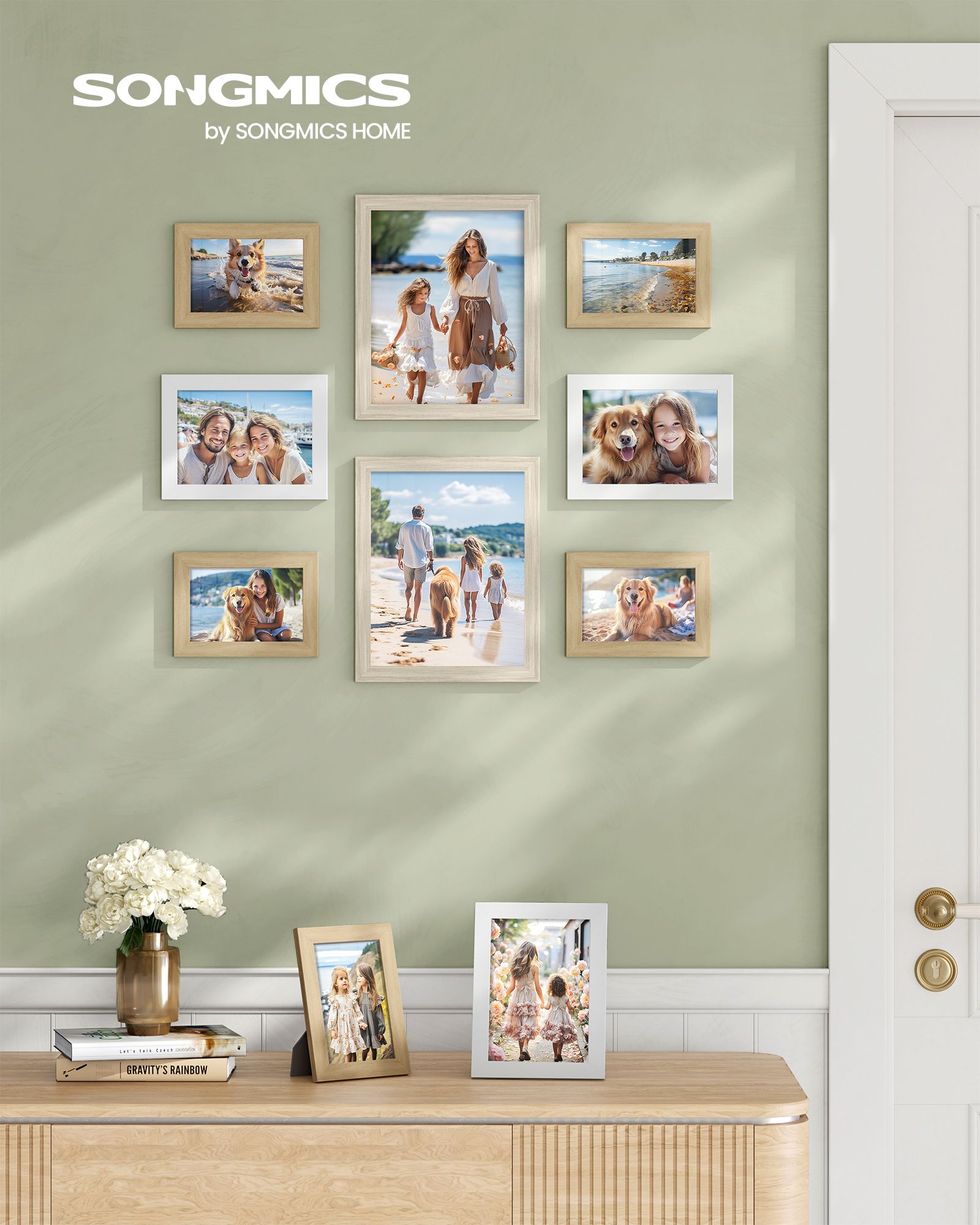 Set of 10 Picture Frames – Plastic – Black – Multiple Sizes for Versatile Display