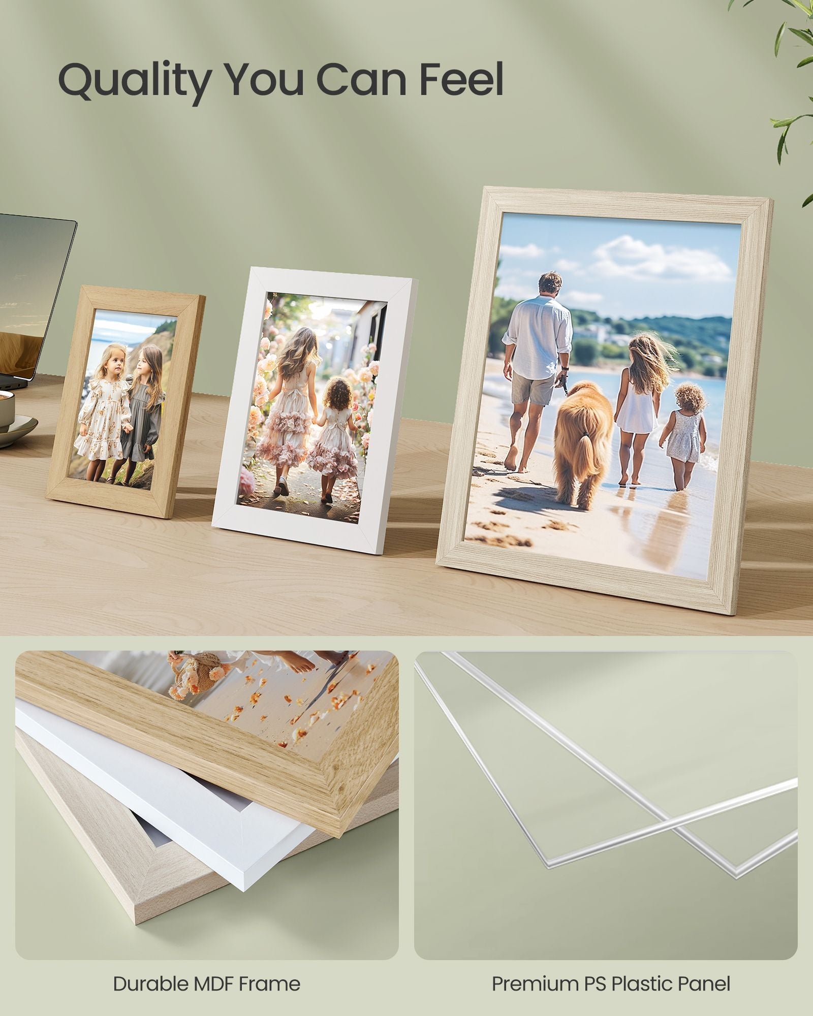 Set of 10 Picture Frames – Plastic – Black – Multiple Sizes for Versatile Display