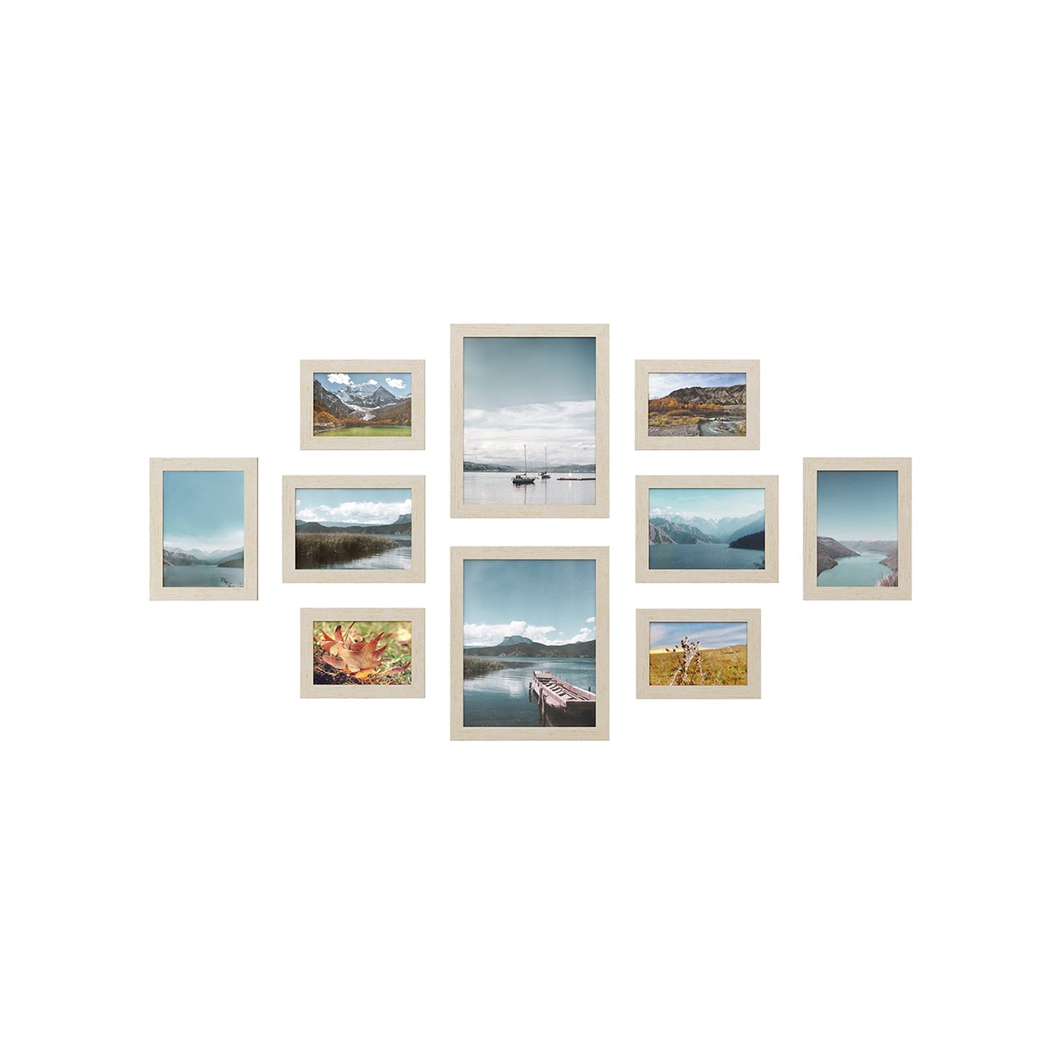 Set of 10 Photo Frames – Plastic – Black – Assorted Sizes