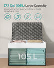 Laundry Basket – Synthetic Rattan – Grey – Foldable with Lid and Removable Liners