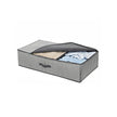 Foldable Underbed Storage Bag – Fabric – Grey – Adjustable Divider for Clothes and Bedding