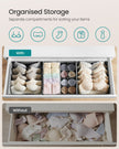 Foldable Underwear Organizer – Fabric – Dove Grey – Set of 8 with Drawer Dividers