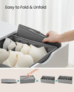 Foldable Underwear Organizer – Fabric – Dove Grey – Set of 8 with Drawer Dividers