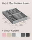 Foldable Underwear Organizer – Fabric – Dove Grey – Set of 8 with Drawer Dividers