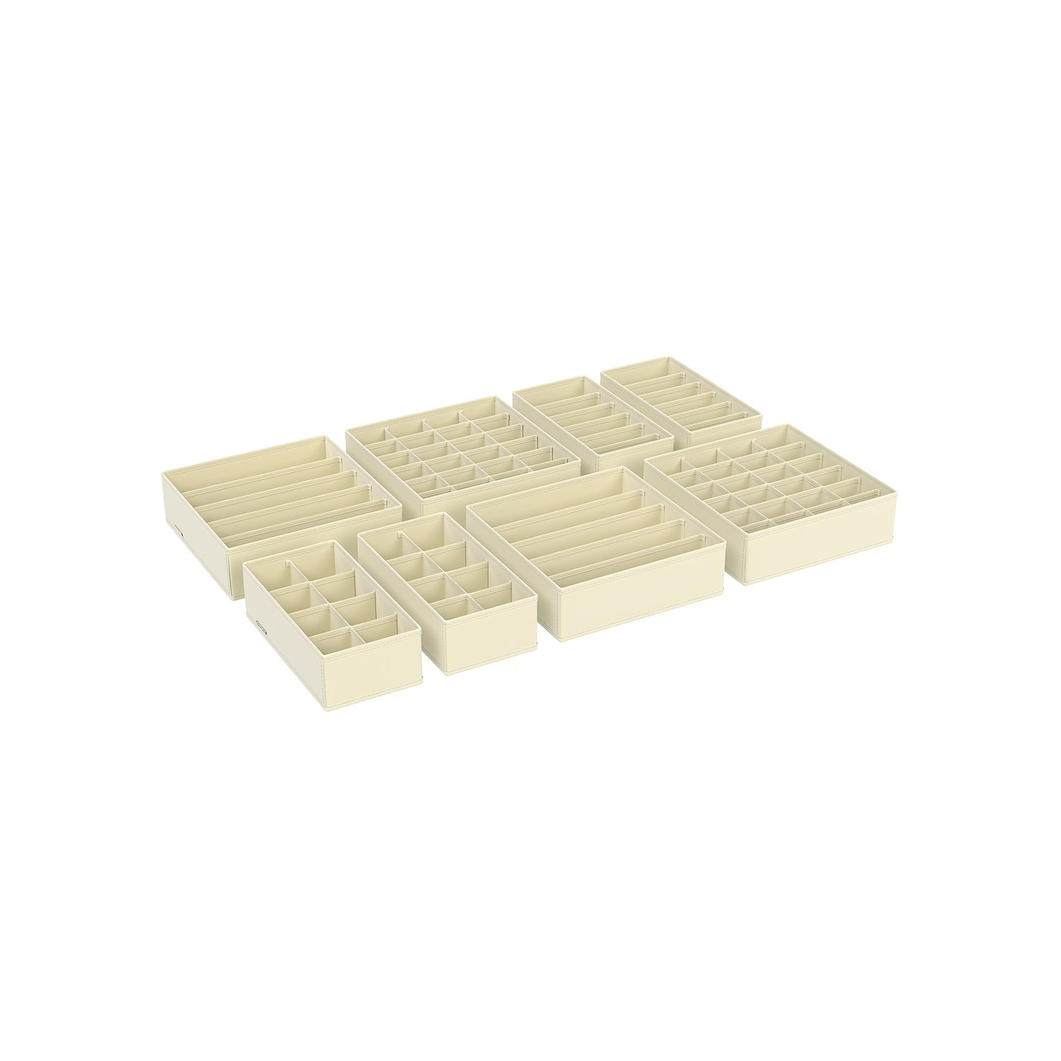 Set of 8 Fabric Underwear Drawer Organisers – Grey – Foldable Design