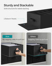 Drawer Organisers – Fabric – Classic Black – Set of 2 with 6 Compartments