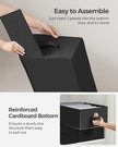 Drawer Organiser Set – Fabric – Classic Black – Set of 4, 6-Compartment Design