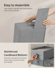 Set of 2 Drawer Organisers – Fabric – Dove Grey – 6 Compartments