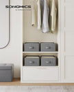 Drawer Organisers – Fabric – Dove Grey – Set of 4, 6-Compartment
