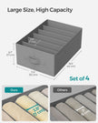 Drawer Organisers – Fabric – Dove Grey – Set of 4, 6-Compartment