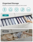 Drawer Organisers – Fabric – Charcoal Blue – Set of 2, 6-Compartment, Foldable
