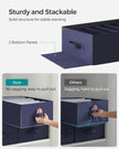 Drawer Organisers – Fabric – Charcoal Blue – Set of 2, 6-Compartment, Foldable