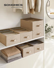 Set of 6 Drawer Organisers – Fabric – Sand Beige – 6 Compartments