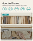 Set of 6 Drawer Organisers – Fabric – Sand Beige – 6 Compartments