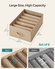 Set of 6 Drawer Organisers – Fabric – Sand Beige – 6 Compartments