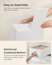 Set of 6 Drawer Organisers – Fabric – Cloud White – 6 Compartments