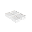 Drawer Organisers – Non-Woven Fabric – Classic White – Set of 4, 6-Compartment