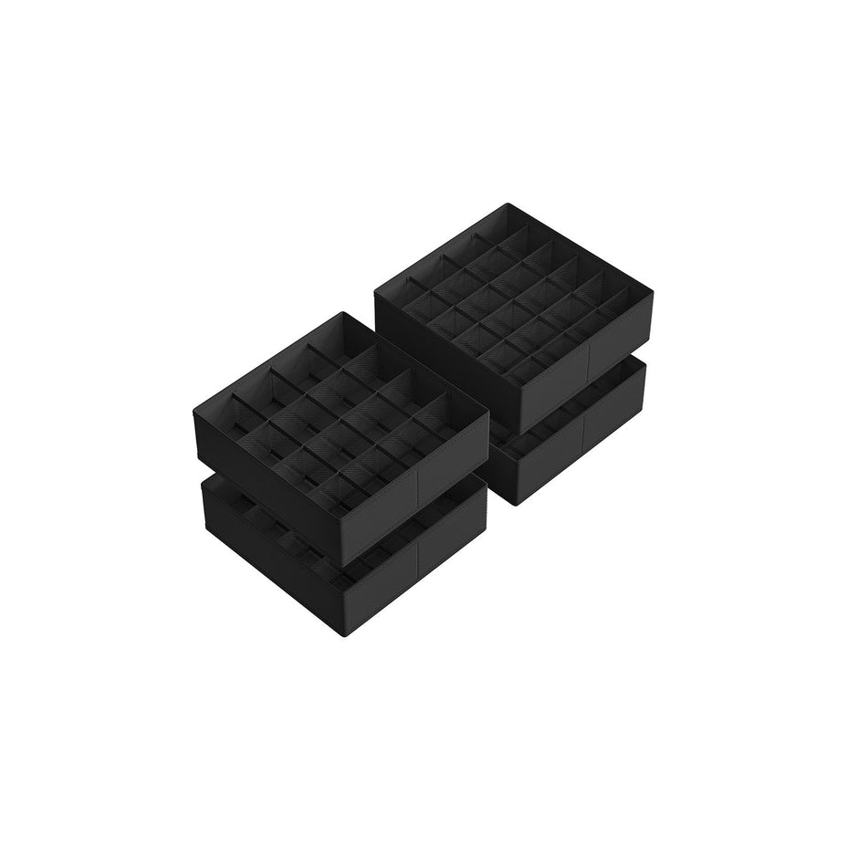 Drawer Organisers Set – Fabric – Ink Black – 80 Compartments
