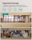 Set of 6 Drawer Organisers – Fabric – Dove Grey – 120 Compartments