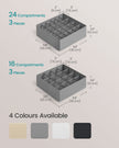 Set of 6 Drawer Organisers – Fabric – Dove Grey – 120 Compartments