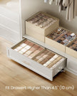 Set of 6 Drawer Organisers – Fabric – Sand Beige – 120 Compartments