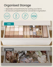 Set of 6 Drawer Organisers – Fabric – Sand Beige – 120 Compartments