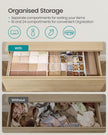Set of 4 Drawer Organisers – Fabric – Cloud White – 80 Compartments