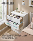 Set of Foldable Drawer Organisers – Fabric – Dove Grey – Includes Dividers
