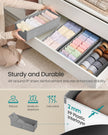 Set of Foldable Drawer Organisers – Fabric – Dove Grey – Includes Dividers