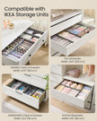 Set of Foldable Drawer Organisers – Fabric – Dove Grey – Includes Dividers