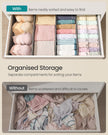 Set of Foldable Drawer Organisers – Fabric – Dove Grey – Includes Dividers